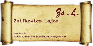 Zsifkovics Lajos névjegykártya